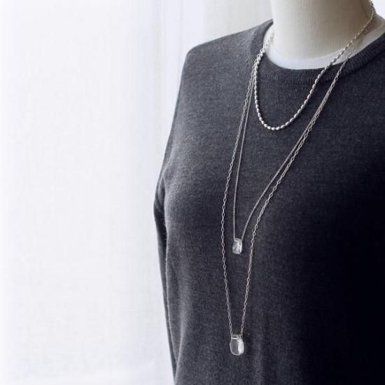 シルバー925 オーバルボールチェーンネックレス －完成品ー