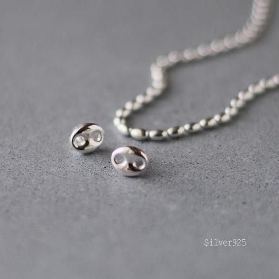 シルバー925 オーバルボールチェーンネックレス －完成品ー