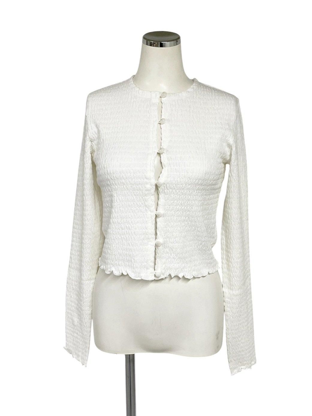 PHEENY / Cotton shirring cardigan