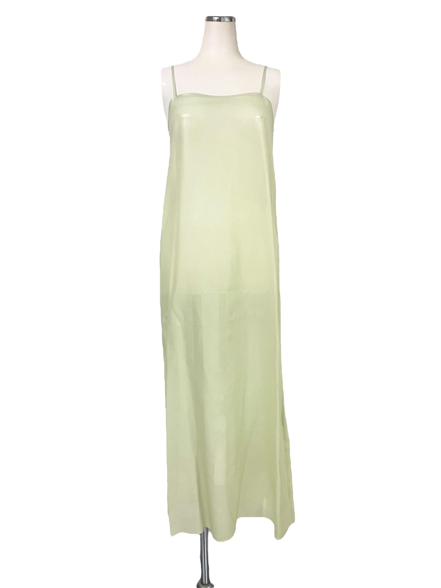 AURALEE / FOIL PRINTED SILK LAWN SLIP DRESS