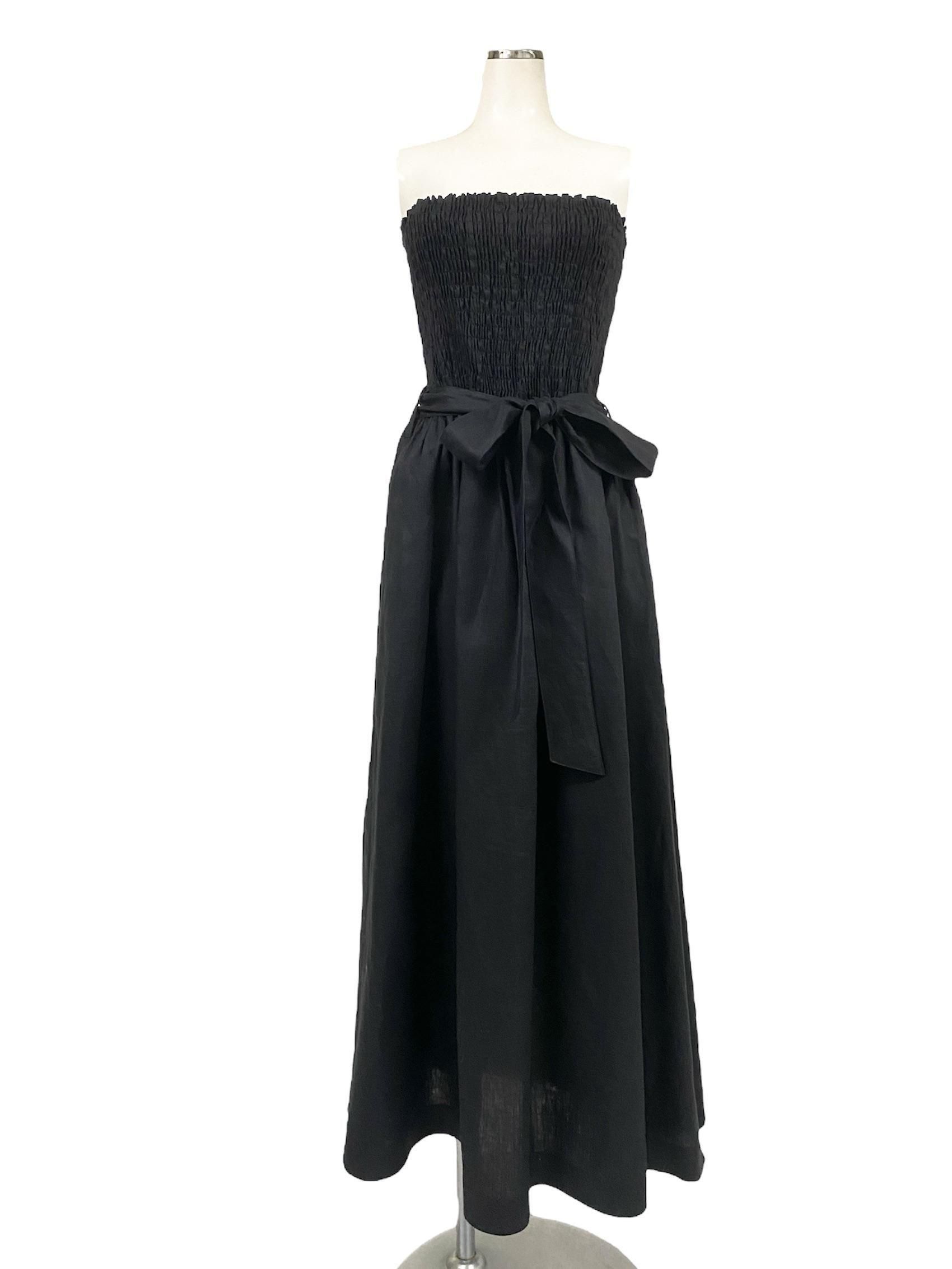 HYKE / LINEN SHIRRED DRESS
