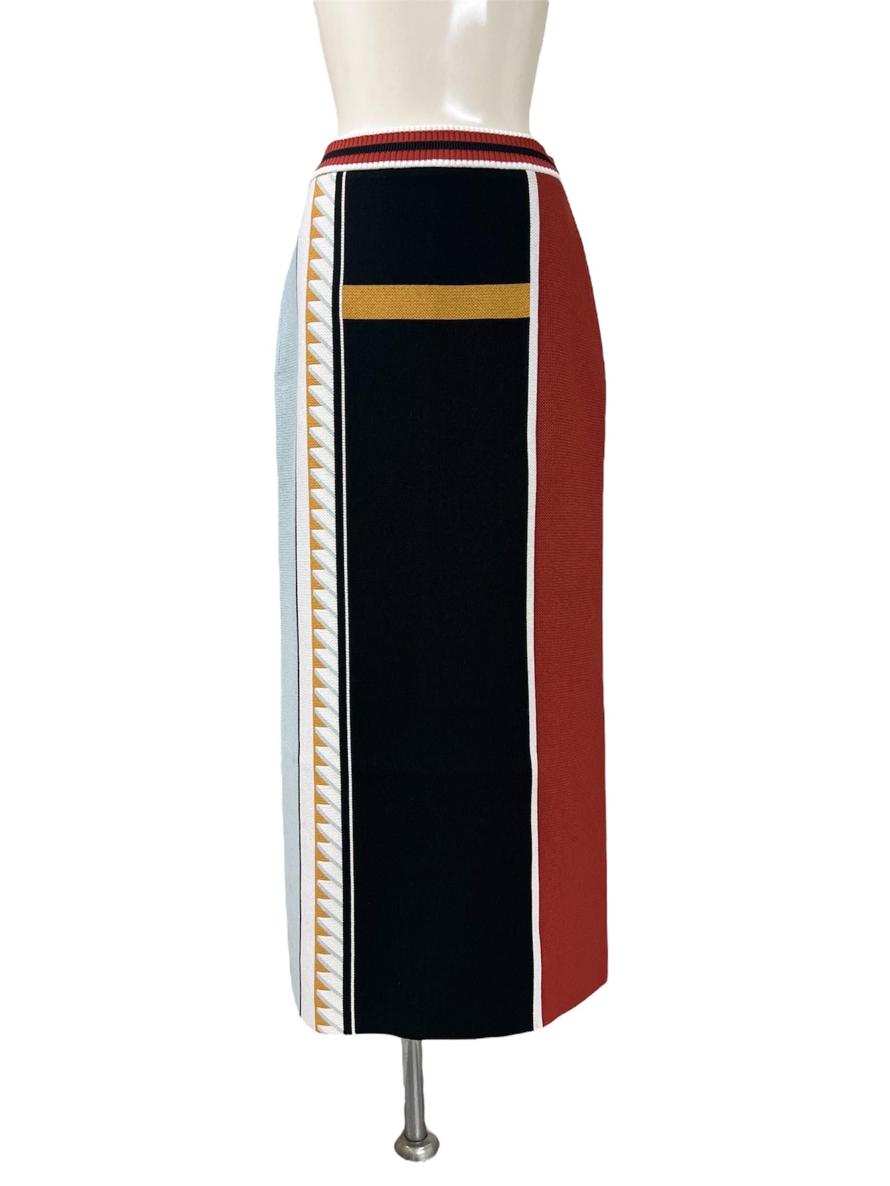 Mame Kurogouchi / Geometric Patterm Knitted Skirt