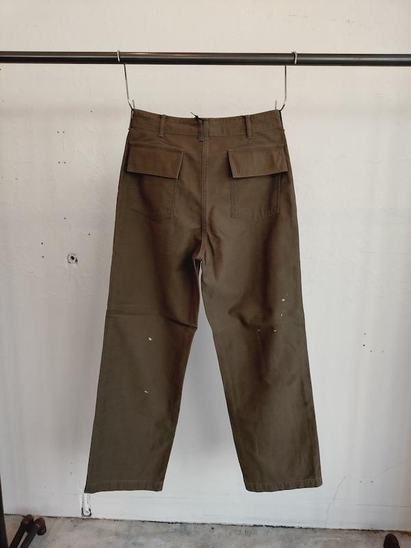 パンツ AURALEE Washed Bleached Baker pants AURALEE / Washed Baggy Satin Bleached Baker Pants (Olive