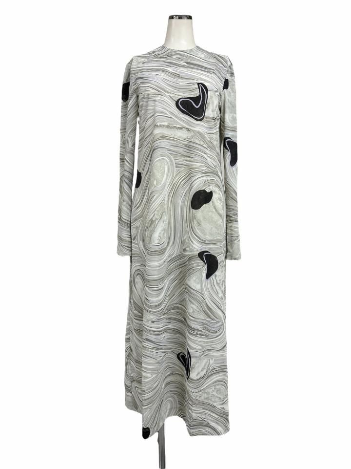 Mame Kurogouchi / Marble Print Jersey Dress - ISLE