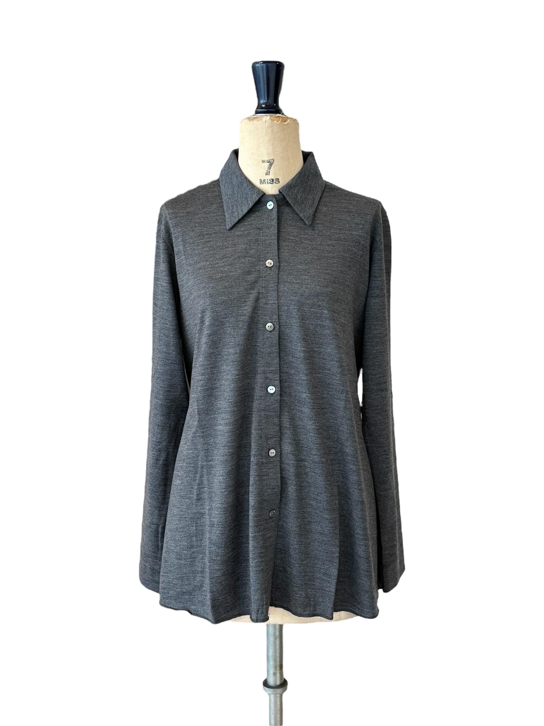 PHEENY / Wool jersey drape shirt
