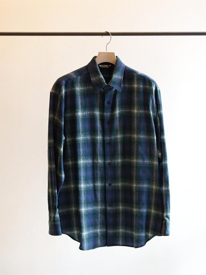 AIRY WOOL CHECK SHIRT - ISLE
