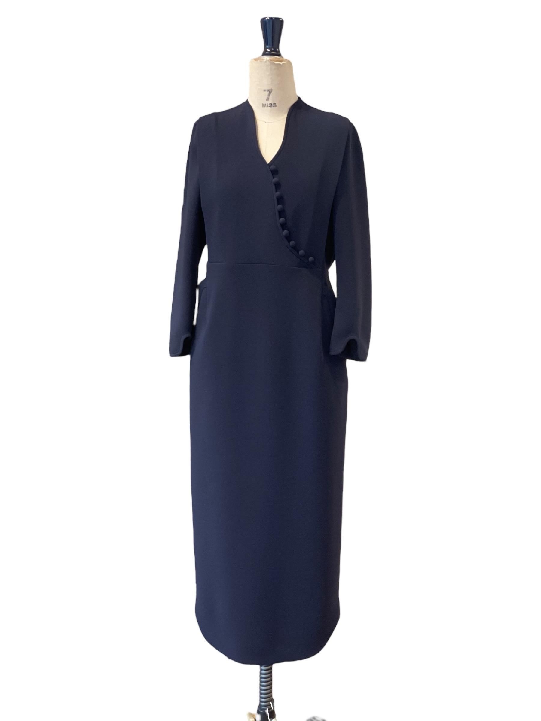 Mame Kurogouchi /  Triacetate Georgette V-Neck Dress