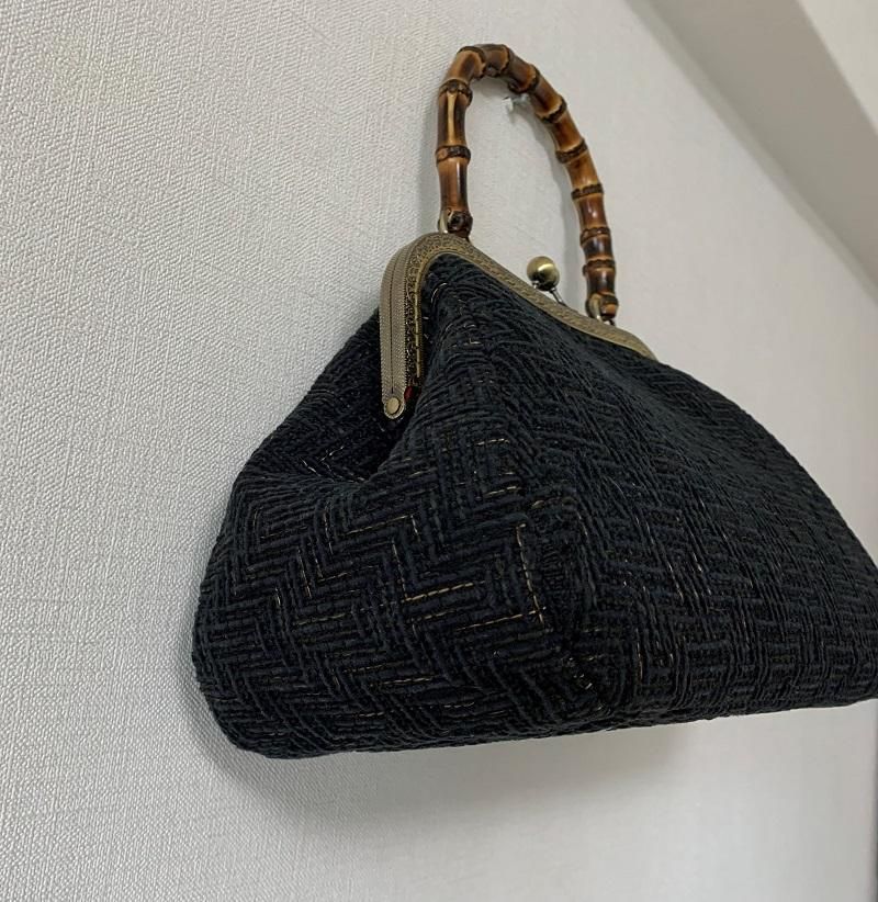 モダンシリーズ 黒に金糸 - きもの遊結 | 楽々おびあげ/着物リメイクバッグ