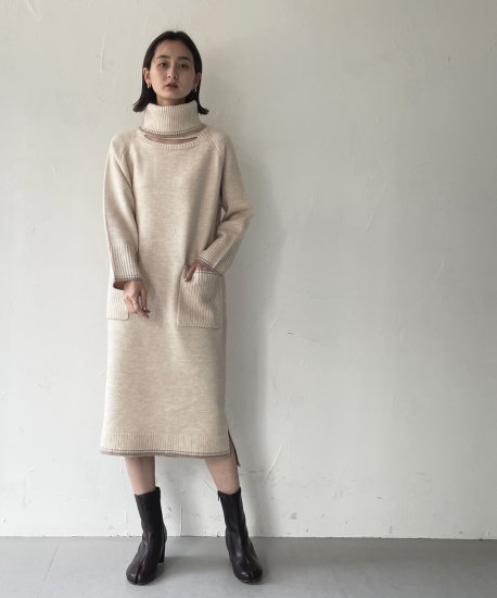 Loose color scheme knit dress - cleio