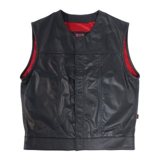 415 Leather Perforated Cowhide Vest with Snaps