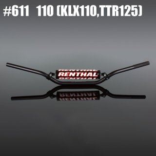 RENTHAL 7/8 ミニハンドルバー　110cc（KLX110・TTR125) / ブラック