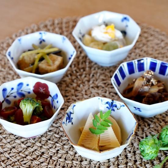 リム八角深小鉢(3柄) - 有田焼窯元 皓洋窯 公式ホームページ リム八角深小鉢(3柄) - 有田焼窯元 皓洋窯 公式ホームページ