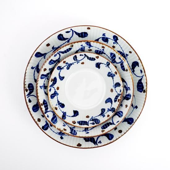 ブルーリーフ しのぎそりボウル（3サイズ） - 有田焼窯元 皓洋窯 公式