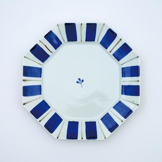 ゴスさび十草 リム八角プレート（4サイズ） - 有田焼窯元 皓洋窯 公式