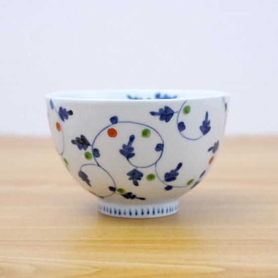 有田焼　そうた窯　染錦唐草つなぎ 茶碗　5客 染錦唐草つなぎ麺鉢（小） - 有田焼窯元 そうた窯