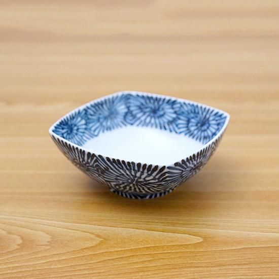 有田焼 李荘窯 染付輪繋ぎ蛸唐草文 瓢箪型小鉢 5客揃☆ 有田焼 李荘窯 染付輪繋ぎ蛸唐草文 瓢箪型小鉢 5客