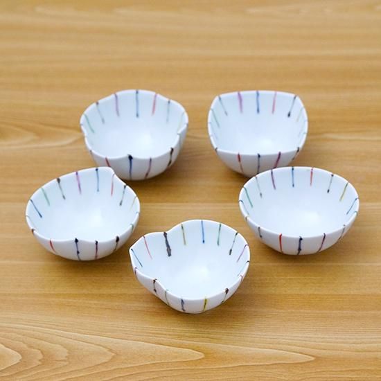 染錦線十草小付（5種） - 有田焼窯元 そうた窯
