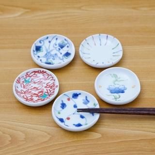 青 染付 12面 丸皿 凧揚げ 10枚
