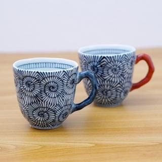 Amazon｜浜陶 有田焼 そうた窯 市松 面取コーヒー碗皿 青 301964
