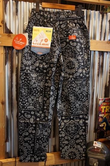 cookman chef pants paiseley black Lサイズ