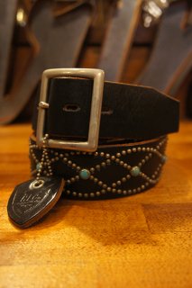 HTC BLACK #551 Turquoise Vintage Studs Belt (BLACK)