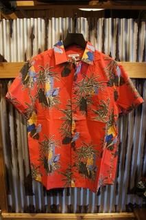 BANKS JOURNAL MACAW S/S WOVEN SHIRT (CORAL RED)