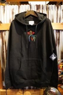 THE QUIET LIFE Rainbow Shhh Embroidered Hood (Black)