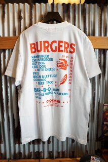 Cookman T-shirts Burgers menu (WHITE)