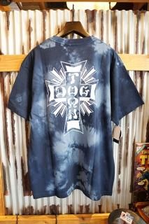 DOGTOWN Cross Logo Tie-dye S/S T-shirt (Navy/White)