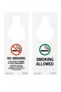 MOTEL DOOR SIGN (NO SMOKING/SMOKING ALLOWED)