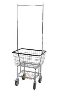 LAUNDRY CART WITH POLE RACK (CHROME)