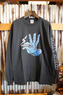 POCKET PISTOLS SMOKING HAND L/S TEE (BLACK)