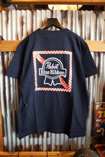 Cookman × Pabst Blue Ribbon T-shirts Pabst Blue Ribbon Checker (NAVY)