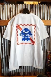 Cookman  Pabst Blue Ribbon T-shirts Pabst Blue Ribbon Checker (WHITE)