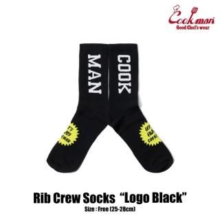 Cookman Rib Crew Socks (Logo Black)