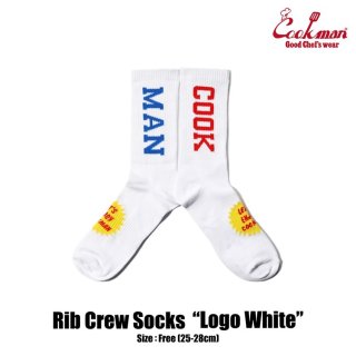 Cookman Rib Crew Socks (Logo White)