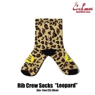 Cookman Rib Crew Socks (Leopard)