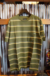 SEAGER CANYON STRIPE CREW KNIT TEE (Army)