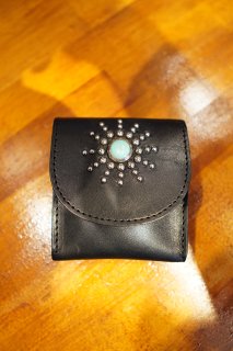 HTC #Star Burst2 13SP Turquoise Flap Coin & Card Case (BLACK)