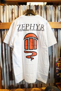 JEFF HO SURFBOARDS & ZEPHYR PRODUCTIONS RED LOGO S/S TEE (WHITE)