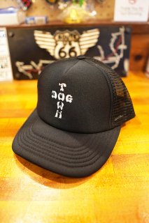 DOGTOWN DT Cross Letter Mesh Flip Hat (Black) 