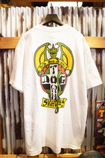 DOGTOWN OG Red Dog T-shirt -Made in USA- (White)