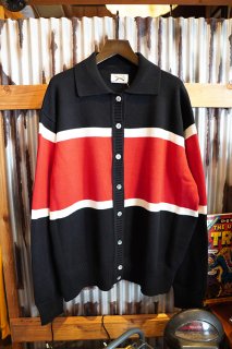 PENNEY'S THE FOX POLO CARDIGAN (BLACK/RED)
