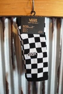 VANS CHECKERBOARD CREW SOCKS (1 PAIR) (BLACK)