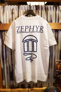 JEFF HO SURFBOARDS & ZEPHYR PRODUCTIONS LOGO S/S TEE (WHITE)