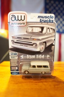 Auto World 1/64 1966 Chevrolet Suburban in Gray Body with White Roof