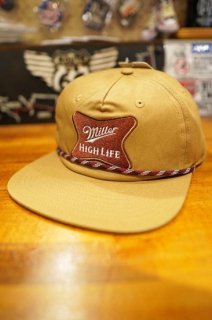 Miller Beer Snapback Hat (TAN)