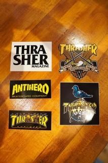 THRASHER X ANTIHERO 5-PK STICKER