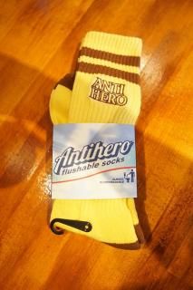 ANTIHERO BLACKHERO OUTLINE EMB - Sock (PALE YELLOW/BROWN)
