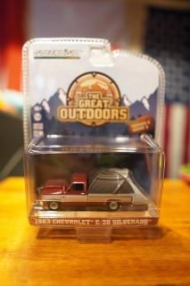 GREENLIGHT 1/64 The Great Outdoors Series 3 - 1983 Chevrolet C20 Silverado with Modern Tent